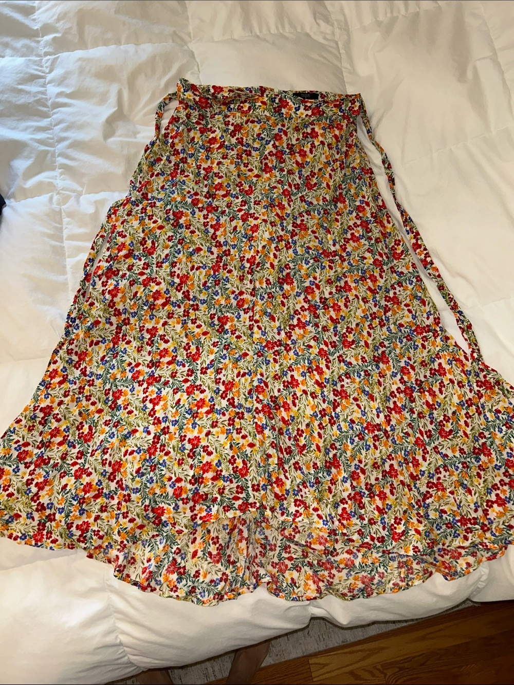 Tahari Floral Midi Skirt - Red, Yellow, Blue